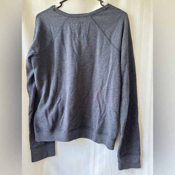 Hollister Blue Heathered Sweatshirt Bejeweled Logo Size Large EUC - Picture 2 of 4